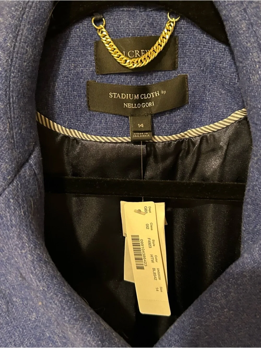 J.Crew women’s double breasted cobalt blue wool peacoat in size 14 nello gori - Picture 4 of 12